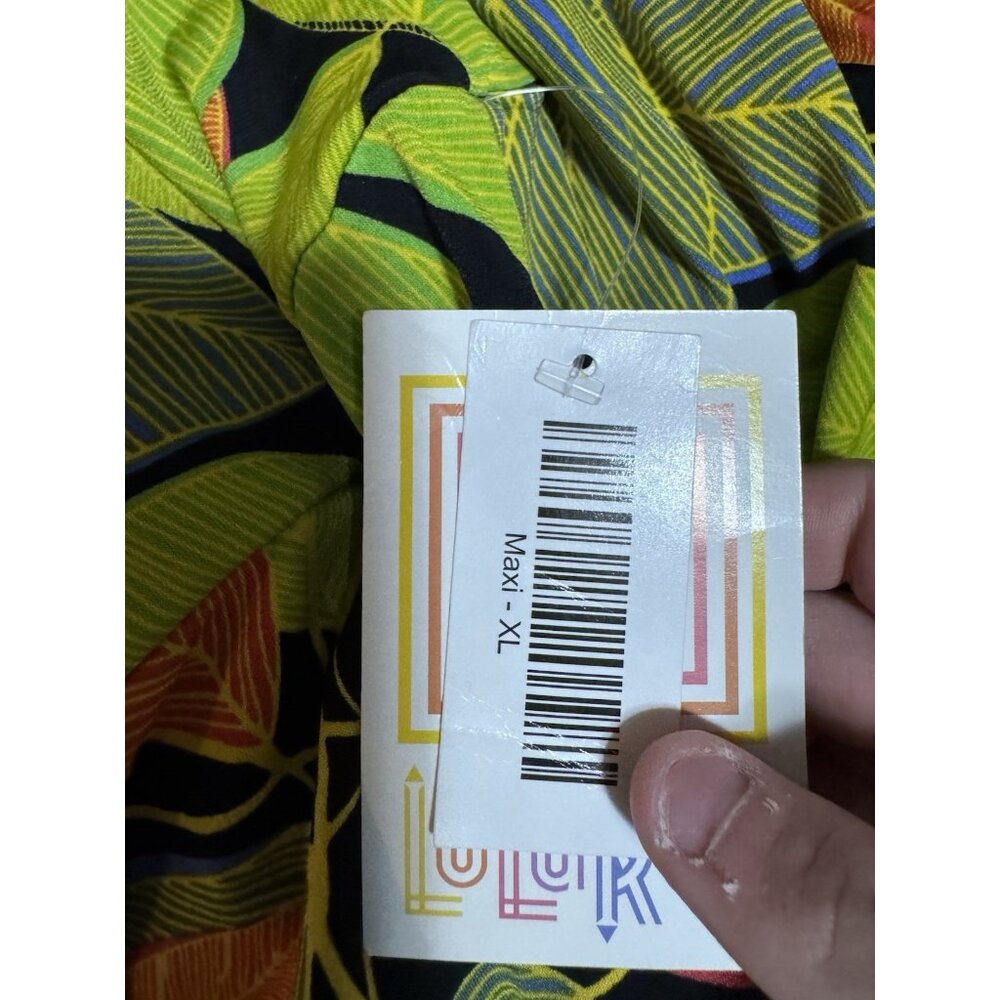 LuLaRoe Women Size XL Maxi Skirt Green Tropical Hawaiian Stretch Lightweight NWT - Picture 8 of 11